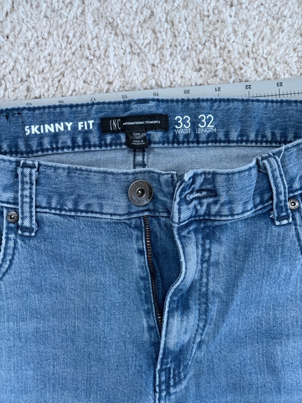 INC International Concepts Women's Skinny Jeans in Light Blue Denim